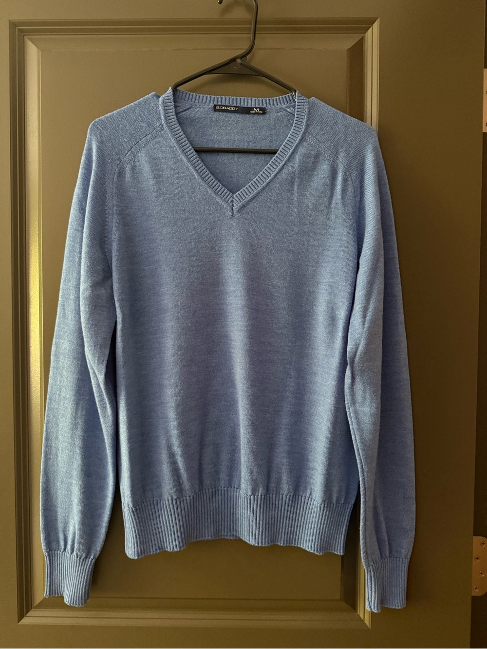 Classic Light Blue V-Neck Sweater — Men's Everyday Knit